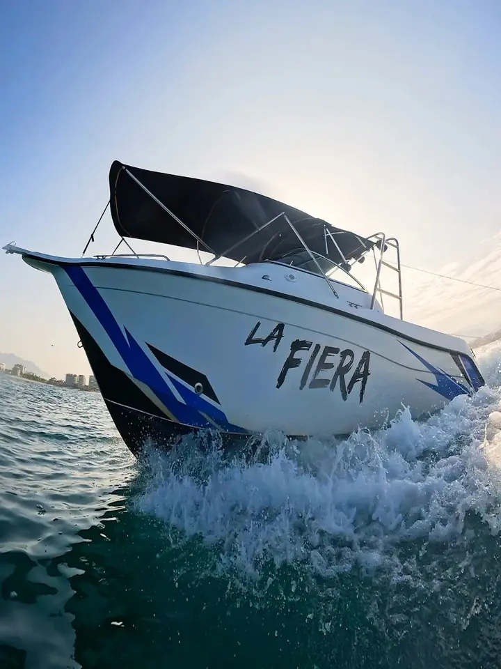 La Fiera, one of our pangas, cruising on Banderas Bay